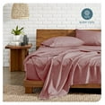 thumbnail image 2 of Full Sheet Set - Luxury 1800 Ultra-Soft Microfiber Full Bed Sheets - Double Brushed - Deep Pockets - Easy Fit - 4 Piece Set - Bedding Sheets & Pillowcases (Full, Heathered Rosewood), 2 of 9