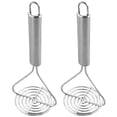 thumbnail image 1 of EeaseMX Machacador de patatas manual de acero inoxidable (2 unidades), herramienta práctica de cocina para uso doméstico (plateado)., 1 of 7