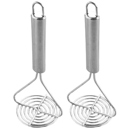 

NUOLUX 2PCS Stainless Steel Potato Masher Manual Mud Press Tool Thickening Potato Ricer Practical Kitchen Tool for Home Use (Silver)