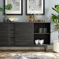 thumbnail image 4 of Media TV Stand Console Table, Rectangular, Wood, Dark Grey Gray, Modern Contemporary Urban Design, Living Lounge Room Hotel Lobby Hospitality, 4 of 9
