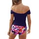 thumbnail image 2 of Shakini Women 's Showroom Tankini Suit Tummy Control Two Pieces Swimwear Pull Rope Swimwear Azul XL Azul XL Xishao ropa, 2 of 2