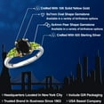 thumbnail image 2 of Gem Stone King 925 Silver and 10K Yellow Gold Black Sapphire and Green Peridot Engagement Ring for Women | 3.33 Cttw | Oval 9X7MM | Gemstone September Birthstone | Size 9, 2 of 6