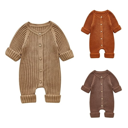 

GYRATEDREAM 0-24M Toddler Knitted Jumpsuit for Baby Boy Girl Sweater Romper Warm Long Sleeve Outfit