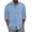 Blue, variant on Mens Fashion Casual Button Lapel Cotton Shirt - Solid Color, Pocket, Long Sleeve