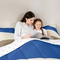 thumbnail image 4 of Homewish Navy Wave Lines Full Size Comforter Sets,Minimalist Artwork Bedding Comforter Set,Reversible,3 Pieces,1 Comforter and 2 Pillowcases, 4 of 7