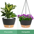 thumbnail image 7 of QCQHDU 2 Pack 10 inch Plastic Black Hanging Planters with 3 Hooks, Hanging Plant Pot Basket with Drainage Hole for Garden Home, 7 of 7