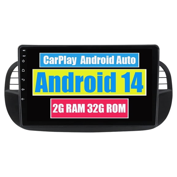 RoverOne Car Stereo CarPlay Android Auto for Fiat 500 2007 - 2015 GPS Navigation Bluetooth DSP Multimedia Video Player / Black
