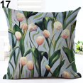thumbnail image 1 of POINTERTECK Tropical Green Plant Leaves Flower Linen Cushion Cover Pillow Case Home Decor, 1 of 12