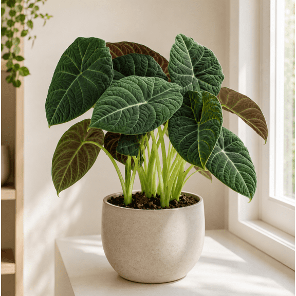 Alocasia Maharani Live Plant, Alocasia Maharani Houseplant, Tropical Foliage Plant, Indoor Plant, 4–6 Inch Tall