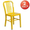 thumbnail image 2 of Flash Furniture Commercial Grade 2 Pack Yellow Metal Indoor-Outdoor Chair, 2 of 13