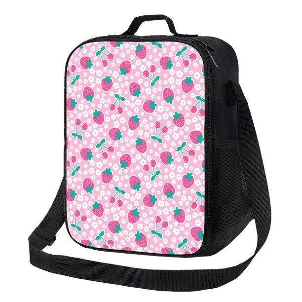 Balery Cherry Strawberry Caja de Almuerzo y Bolsa de Almuerzo para Hombres y Mujeres, Bolsa de Almuerzo Reutilizable con Gran Capacidad, Bolsa de Almuerzo Aislada