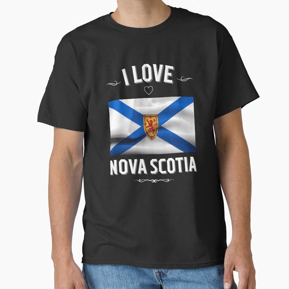 I Love Nova Scotia Flag T-Shirt - Canadian Pride Gift ,for Men & Women, up to Size 5XL