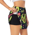 thumbnail image 2 of Haiem Avocado Love Women's 2 in 1 Running Shorts - Lightweight Athletic Workout Gym Yoga Breathable Sports Shorts Liner with Phone Pockets-, 2 of 9