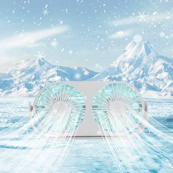 Desktop Double-head Double-leaf Aromatherapy Fan Student Dormitory Desktop USB Charging Fan Plug-in Model