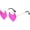 Dark Purple, variant on Devil Heart Sunglasses Rimless rave Trendy Halloween party Funny Woman/Men Glasses