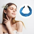 thumbnail image 6 of Unique Bargains flannelette Knotted Headbands Hairband for Women 1.2 Inch Wide 1 Pcs Blue, 6 of 7