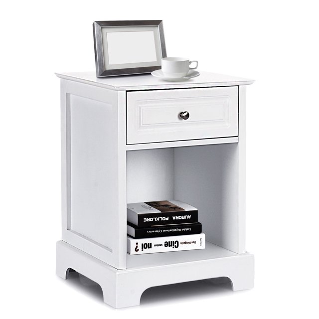 Costway Night Stand Sofa Side Bedside End Accent Table Home Storage