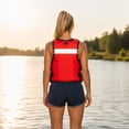thumbnail image 5 of Easy-to-Carry Foldable Buoyancy Vest with 3 Front Pockets, Back Reflective Strip and Emergency Whistle, Universal Size Life Jacket for Water Activity, Yellow, 5 of 8