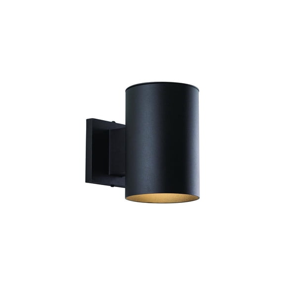 Outdoor Wall Lantern - Black Aluminum Cylinder - 1 Light Dark Sky Compliant