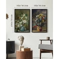 thumbnail image 4 of Vintage Flower Framed Wall Art 16x24in2pcs Framed Black Modern Farmhouse Kitchen Bathroom Office Decor Retro Floral Classic Wall Prints, 4 of 5