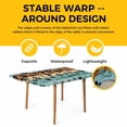 thumbnail image 4 of Aqua Brown Table Cloths for 4 Foot Rectangle Tables, Rustic Farmhouse Dog Paw Vintage Patio Waterproof Elastic Fitted Tablecloths, Washable Rectangular Table Cover for Camping, 4 of 8