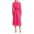thumbnail image 2 of Anne Klein Womens Drawstring Waist Midi Dress, pink, 2, 2 of 2