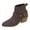 Brown, variant on YLYL Women's Ankle Boots Pointed Toe Chunky Heel Side Zipper Fashion Casual Motorcycle Riding Boot