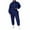 Navy, variant on CIENVNSTG 2 Piece Outfits Sweatsuit Set Half Zip Lapel Collar Long Sleeve Sweatshirt Sweatpant Tracksuit Sets Khaki XL