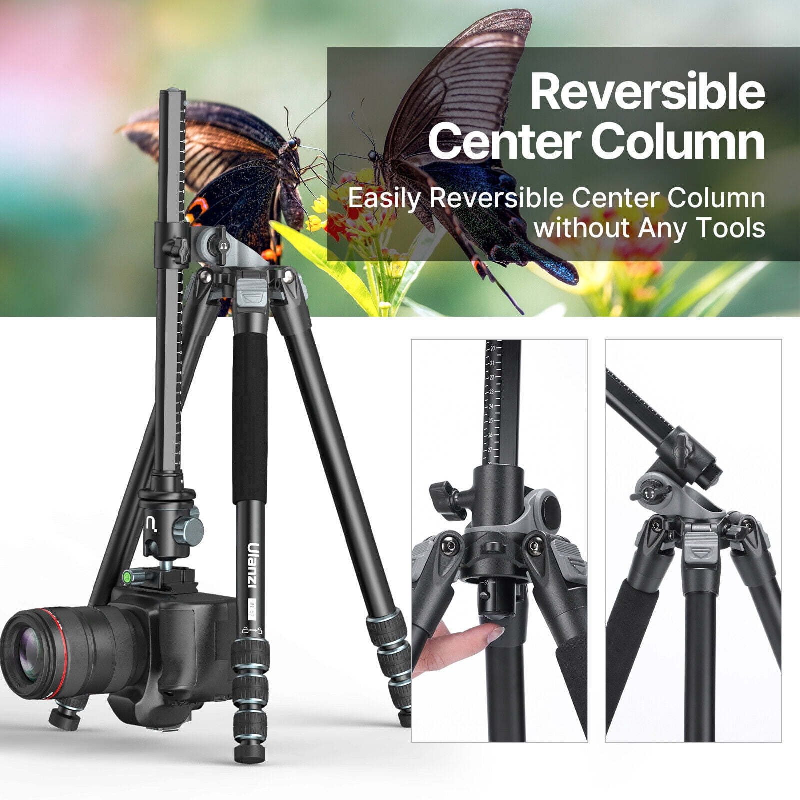 Ulanzi MT-59 Aluminum Multifunction Tripod & Monopod with 360° Ball Head, Arca-Compatible Camera Stand for DSLR Cameras & Smartphones
