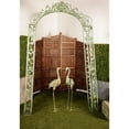 thumbnail image 3 of DecMode 93" Indoor Outdoor Arched Green Metal Bird Garden Arbor with Scrolled Vines, 3 of 11