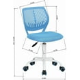 thumbnail image 2 of Children Task Chair Lumbar Mid Back Adjustable Height Study Computer Chair with Mesh Seat Casters for Home Office, School, Blue, 2 of 9