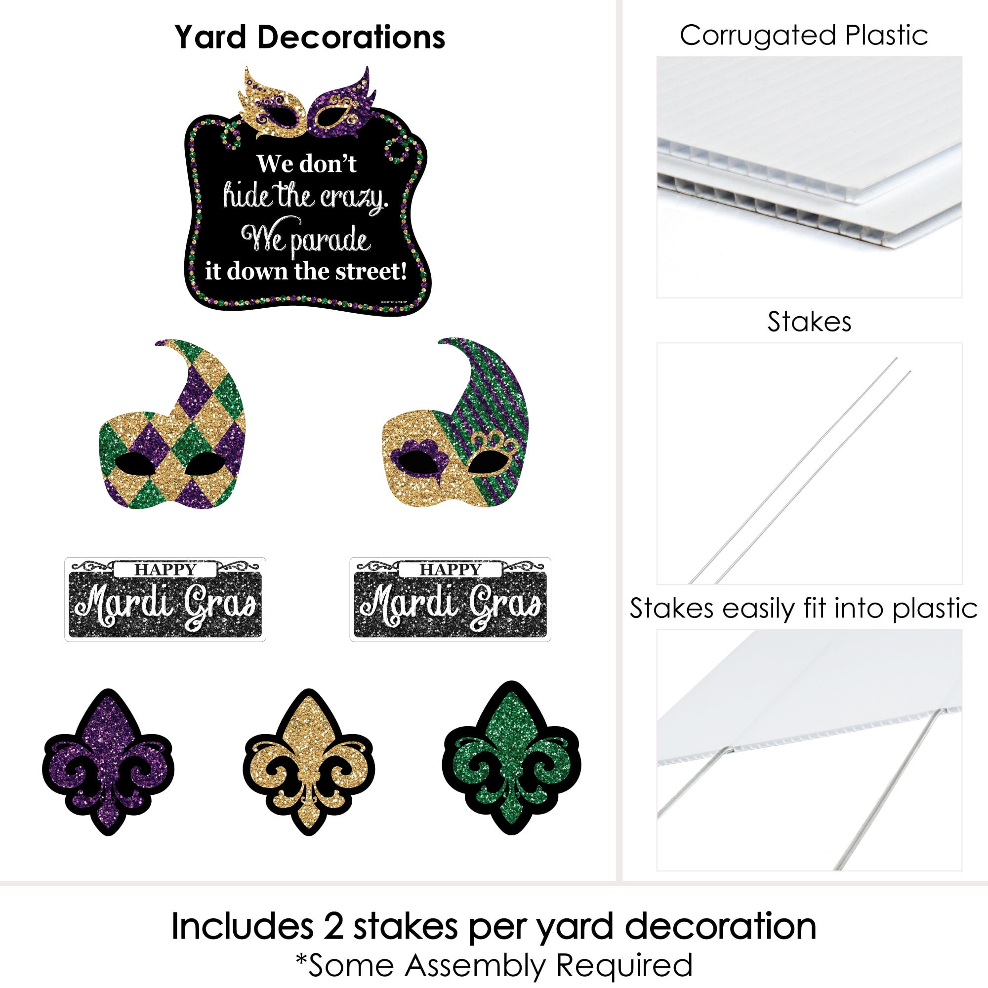 Big Dot Of Happiness Colorful Mardi Gras Mask - Yard Sign And Outdoor Lawn  Decorations - Masquerade Party Yard Signs - Set Of 8 : Target