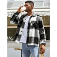 thumbnail image 5 of Coshow Men's Long Sleeve Button Down Flannel Shirt Jacket Casual Plaid Lined Shirts, 5 of 5