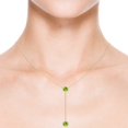 thumbnail image 4 of Angara Collier Péridot Naturel - Collier Style Lariat Péridot Rond 2,8 ct en Or Jaune 14K pour Femmes, 4 of 8