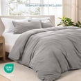 thumbnail image 5 of Bare Home Washed Duvet Cover Set - Ultra-Soft - Premium 1800 Collection - 3 Piece - Full, Frost Gray, 5 of 9