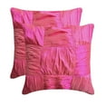 thumbnail image 4 of The HomeCentric Pillow Covers Pack of 2 22x22 inch (55x55 cm) Pillow Cover Pink Pillow Cover Checkered Crushed Art Silk Throw Pillow Cover Crushed Silk Pillow Cover Checkered Patchwork - Dreamy Pink, 4 of 5