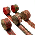 thumbnail image 2 of keepw 1/2/3 5pcs Ribbon Christmas Gingham Wired Edge Present Wrapping Traditional Bows Crafts Gifts Decorations for 1PCS, 2 of 6
