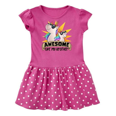 

Inktastic Awesome Like My Brother Cute Unicorn Family in Sunglasses Gift Baby Girl Dress