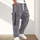 thumbnail image 2 of Pantalones cargo streetwear para hombre - Pantalones utilitarios de pana - Poliéster, múltiples bolsillos, tallas S-XXL, 2 of 6