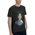 thumbnail image 2 of Jean Michel Basquiat Men's Rock Band Music Hawaiian Crew Neck Cotton Short Sleeve T Shirts, 2 of 5