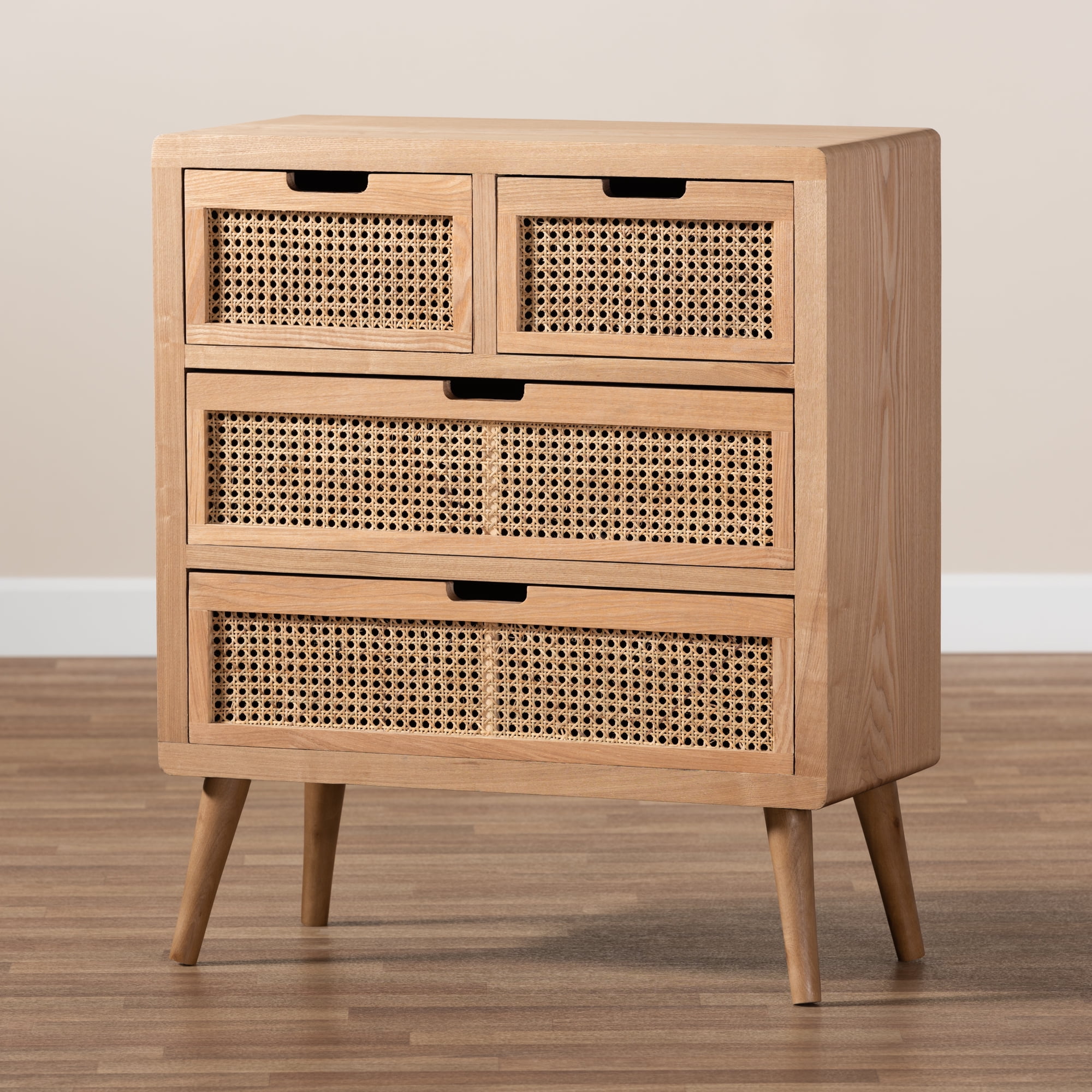 Baxton Studio Alina Mid Century Modern Medium Oak Finished Wood