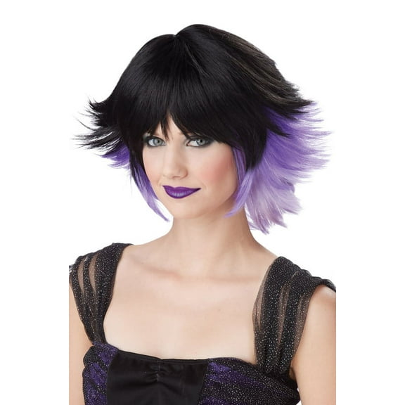 Fantasia Black, Purple, Lavender Gradient Pixie Costume Wig
