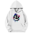 thumbnail image 3 of Tisuna Fashion Hoodie For Girls Boys Child Cartoon Print Long Sleeve Hooded Tops Breathable Casual Little Kids Autumn Winter 67 Sweatshirt White Size 3-4 Years, 3 of 6