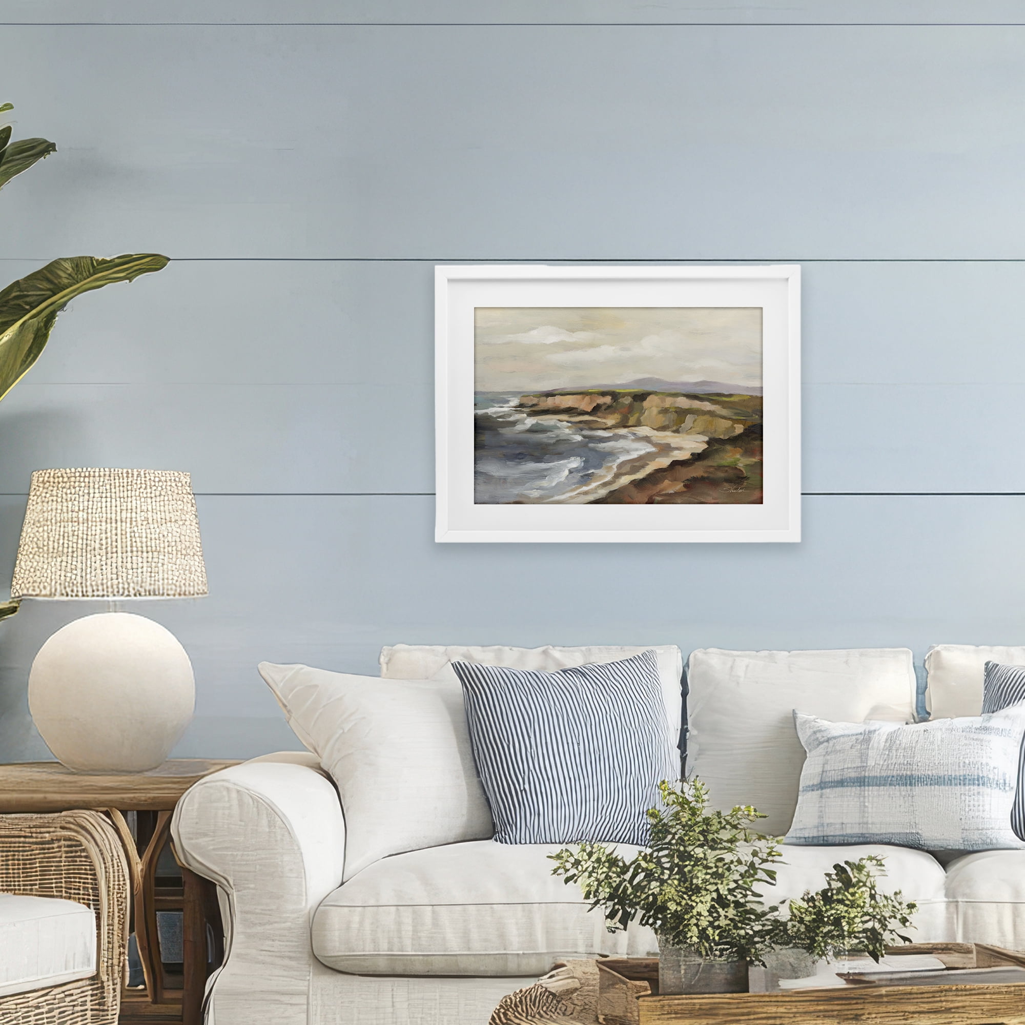 Stupell Industries Rocky Coast Expression White Framed Print Under Glass, design by Silvia Vassileva