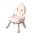 thumbnail image 4 of Silla de comedor para niños que evita resbalones, respaldo plegable, taburete multifuncional de dibujos animados para bebé, silla para el hogar, color rosa, 4 of 9