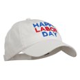 thumbnail image 5 of Happy Labor Day Embroidered Washed Cap - White OSFM, 5 of 5