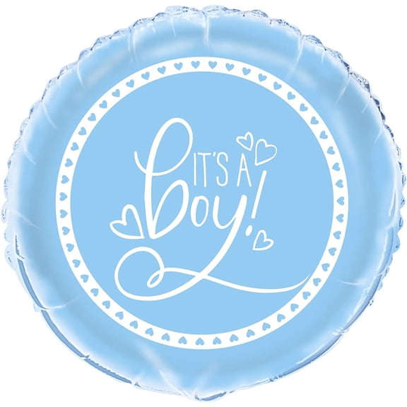 Blue Hearts Baby Shower 18" Foil Balloon
