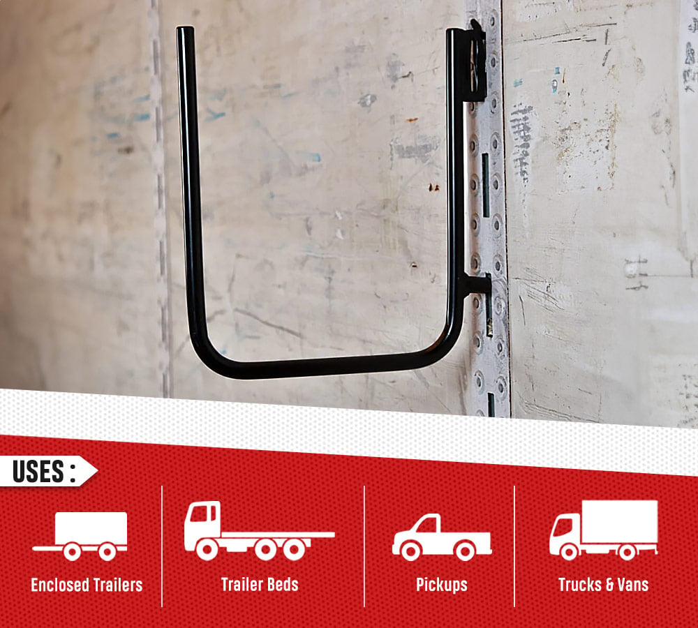 (4 Pack) E-Track Square Bracket, Tie-Down Accessories w/ E Track Spring Fitting, 9 Inch Wide Square Bracket Hanger, Use for Hanger, Shelf Bracket, Support Beams, Trailer, Truck, Pickup, Cargo Van