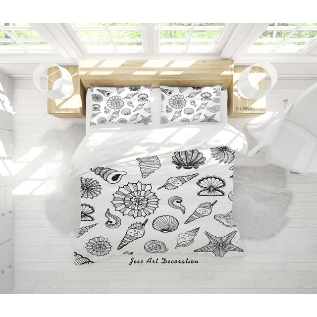 3D Hand Drawn Cartoon Shell Quilt Cover Set Bedding Set Duvet Cover Pillowcases