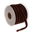 thumbnail image 2 of QAQuu 20 Yards Velvet Ribbon, 3/8 Inch Vintage Thin Christmas Ribbon for Christmas Tree Gift Wrapping Wreaths Crafts Bows Choker Flower Bouquet Holiday Decor, Brown, 2 of 9
